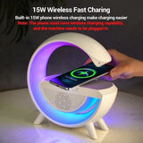 The G-Shaped Lamp With Wireless Charging and Bluetooth Speaker